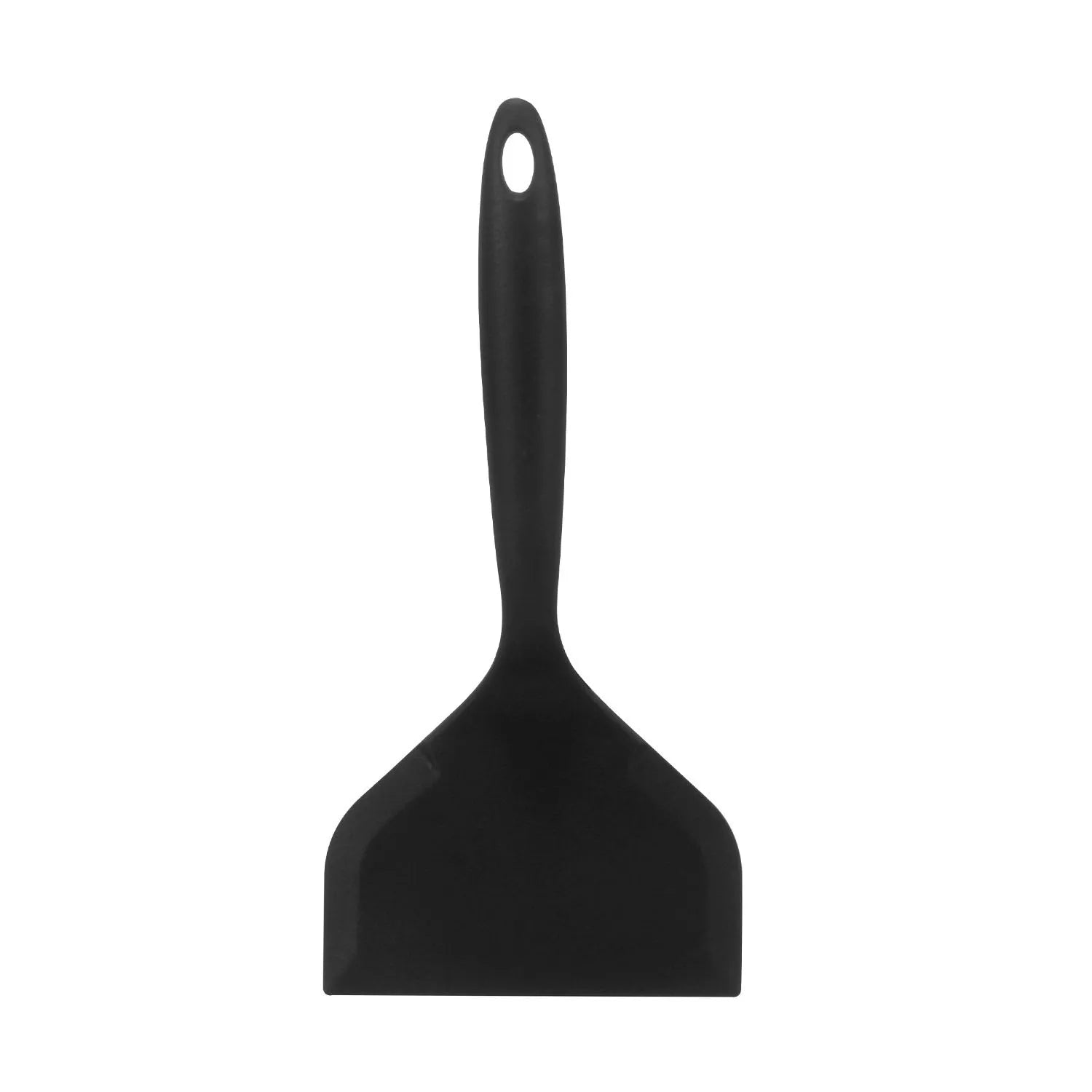 Silicone Spatula Pancakes Shovel Omelette Spatula Turner for Eggs Fish Pancake Non Stick Wide Soft Pizza Shovel Kitchen Scraper Qme Black