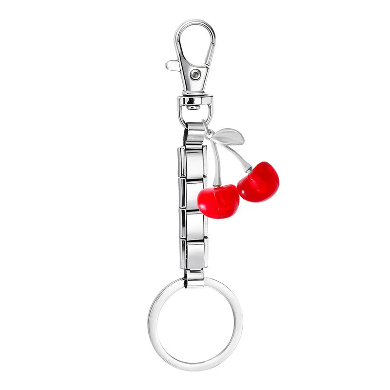 Personalized DIY Making Italian Link Charm Bead Key Chain Creative Decoration Removable Accessories Creative Gifts Silver Color Qme Style 9
