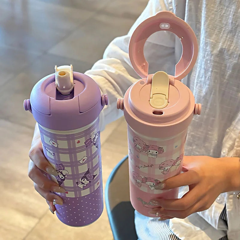 Kuromi Large-Capacity Insulated Cup Stylish New Model Insulated Straw Water Cup Student Water Bottle Qme