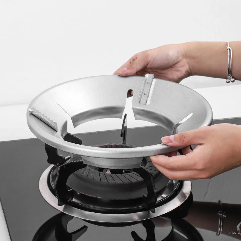 Fireproof Windshield Save Gas Cover Windproof Ring Anti-skid Bracket Thicken Gas Stove Energy-saving Ring Qme
