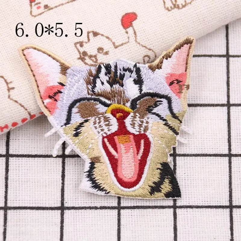 Cat Patches Clothing Iron Embroidered Patch Applique Accessories Qme