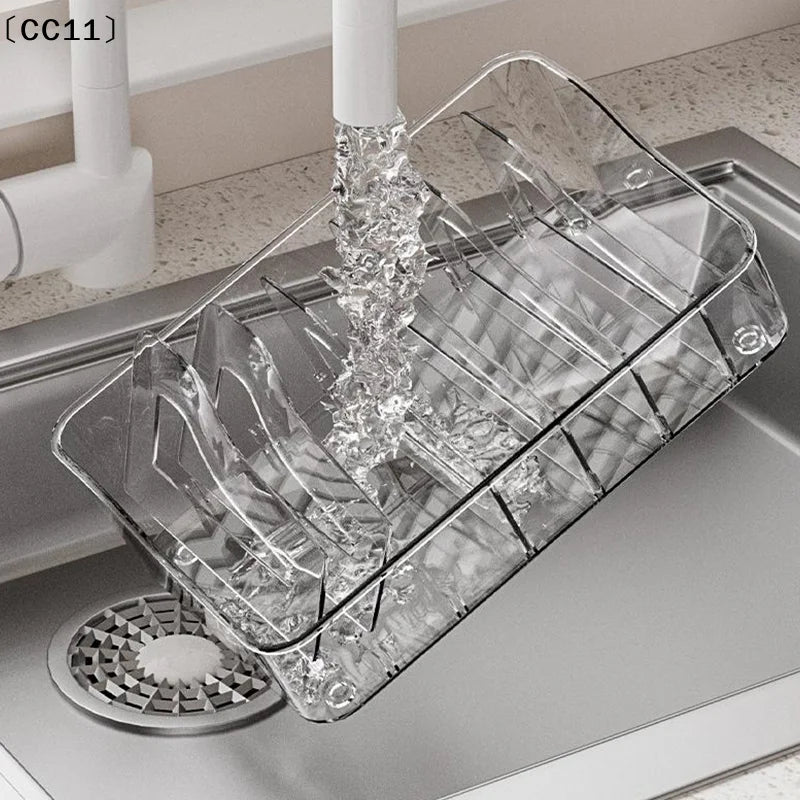 Large Capacity Spice Rack Transparent Divided Cosmetic Food Storage Qme