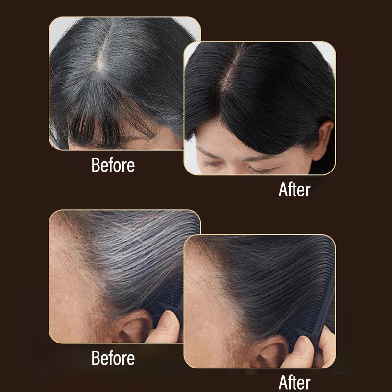 Temporary Hair Color Brush 4 Colors Root Touch Up Waterproof & Non-Sticky Instant Gray Coverage Hair Makeup Tool for Men & Women Qme