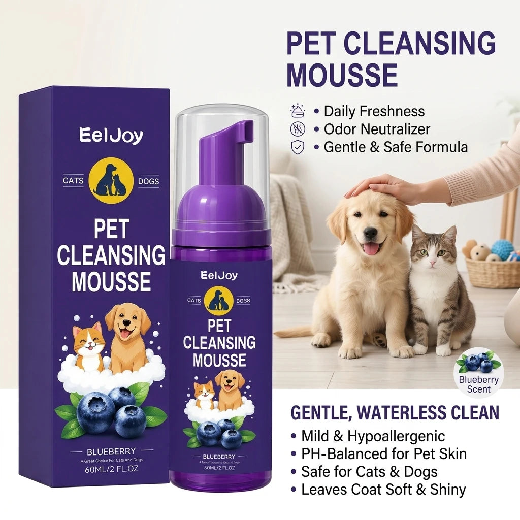 Pet Cleansing Mousse Gentle Removing Dirt Soothing Skin Reducing Odors Long Lasting Fragrance Waterless Dog & Cat Shampoo Foam Qme