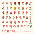 100pcs Flowers Sticker pack Rose Tulip Daisy Transparent Waterproof Plant hand account Decoration Scrapbooking Material Qme A
