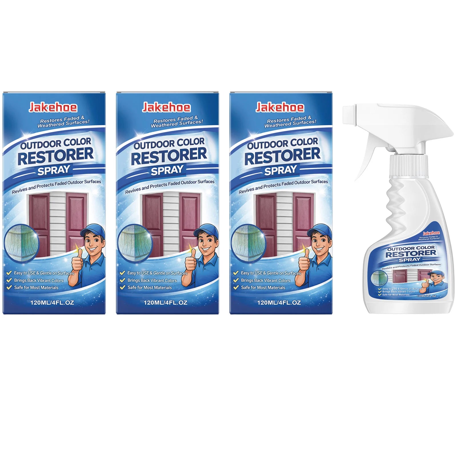 Outdoor Color Restorer Spray Maintain Colorful Furniture Appearance Prevent Fading Multi-surface Protection Color Renewal Spray Qme 3 x 120ML Boxed
