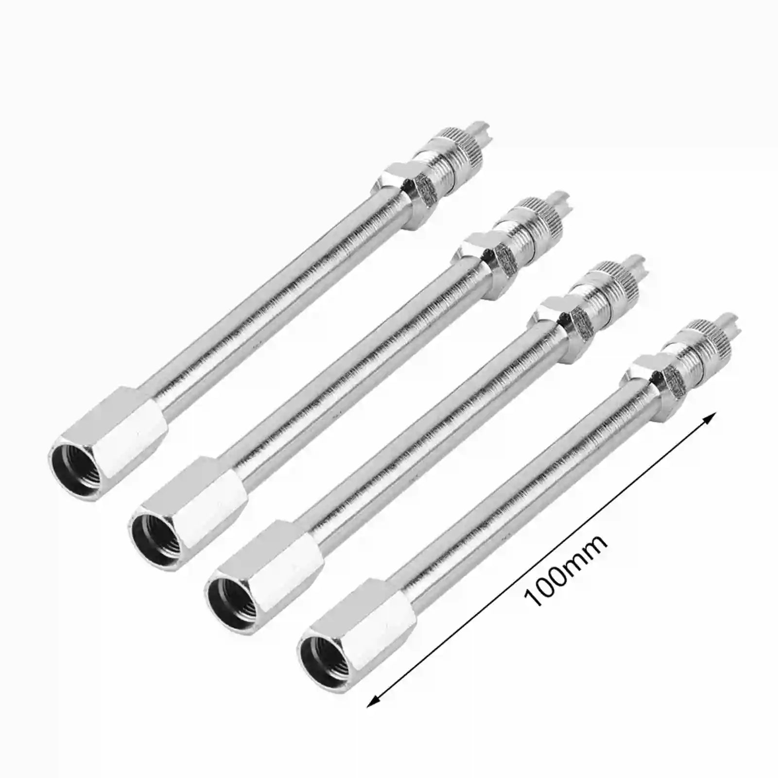 100mm Chrome Tyre Valve Extension Rod Wheel Adapter Car Truck Lorry Chrome Tyre Valve Extension Tyre Valve Extension Rod Qme