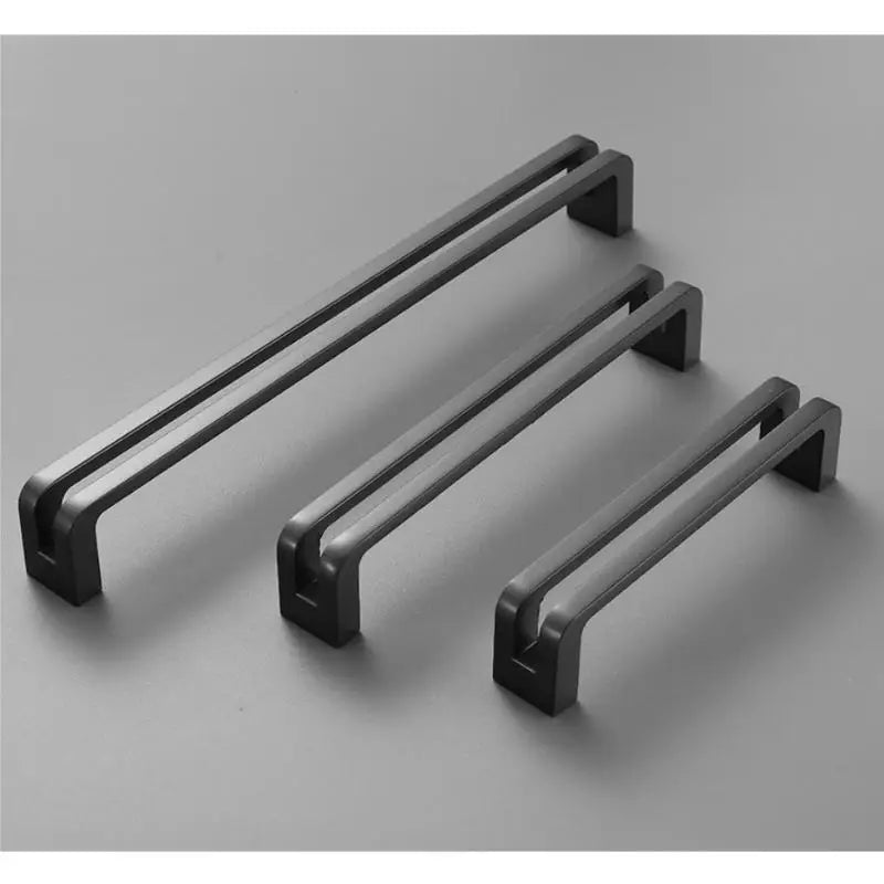 Nordic Furniture Handles Gray Black Brushed Kitchen Cabinet Pulls Qme