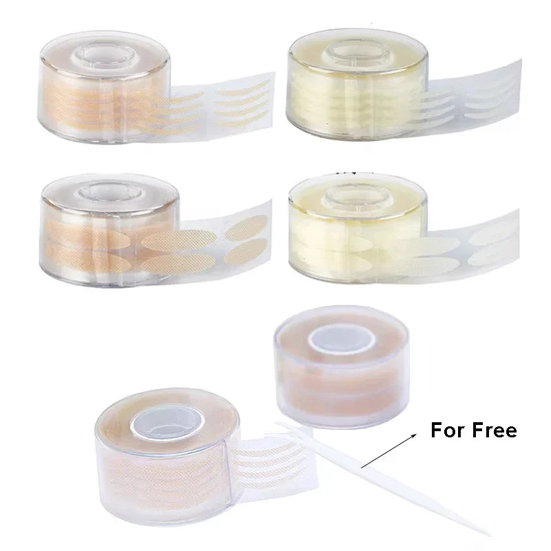 600PCS Double Eyelash Tape Invisible Eyelid Lift Band Self Adhesive Transparent Eyelid Decals Fiber Waterproof Eye Stickers Qme
