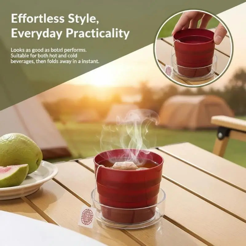 Collapsible Food Grade Silicone Cups 4 BPA Reusable Portable Folding Qme