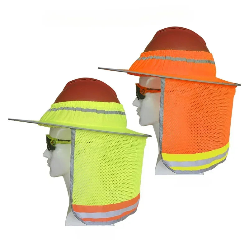 Reflective Stripe, Summer Sun Shade, Safety Hard Hat Neck Shield, Reflective Cap Cover for Construction Workers Qme