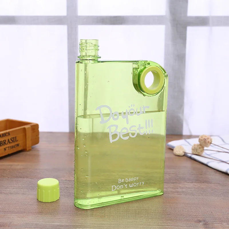 380MLPlastic Transparent Creative Water Bottle Buckle Carrying Cup Qme