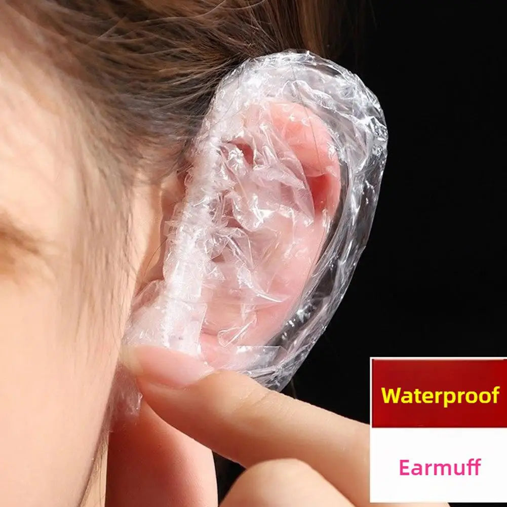 Hair Dyeing Ear Cover Disposable Waterproof Protector Salon Bath Qme