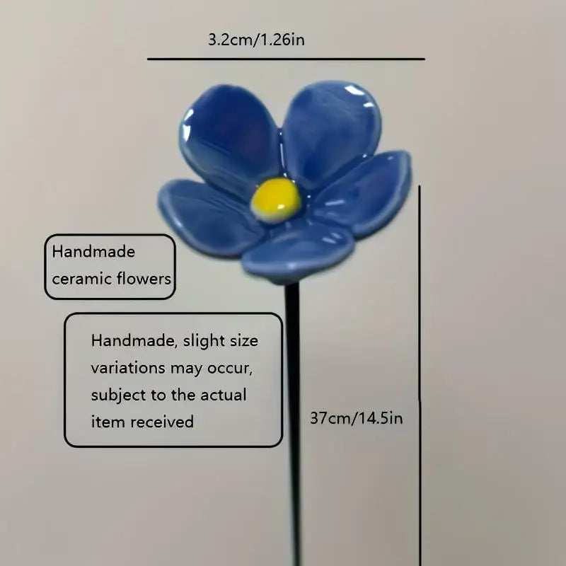 6 8 Flowers Home Ornament Indoor Outdoor Decor Handcrafted Ceramic Qme