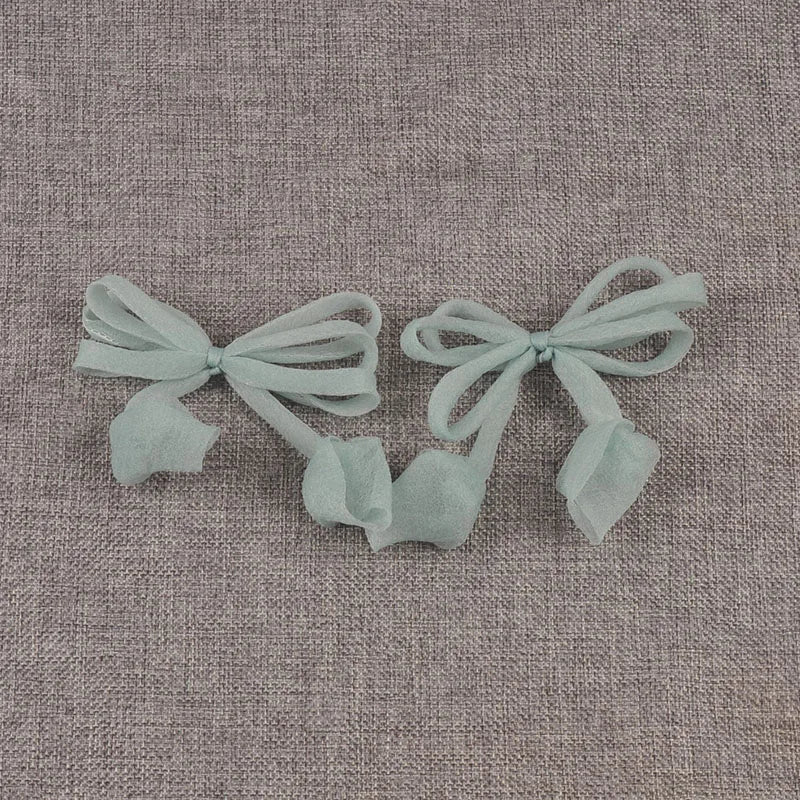 6pcs 92x100mm Assorted Color Polyester Fibre Bowknot Appliques, Sheer Organza Bows for DIY Hair Accessories Crafts cp3848 Qme 6pcs-2 92x100mm