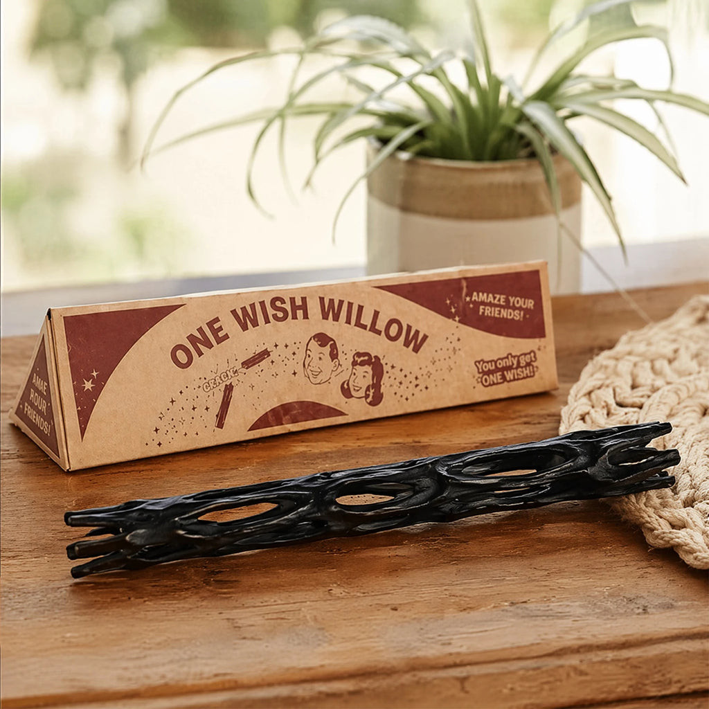 Black Willow Wood Wishing Stick with Box 3D Printing Figurines Breakable Magic Lucky Charm for Spiritual Healing & Good Fortune Qme