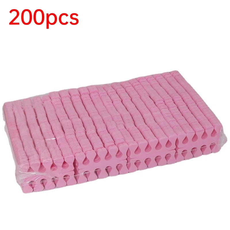 100 Nail Art Toe Separators Fingers Foots Sponge Soft UV Gel Polish Qme 200PCS pink
