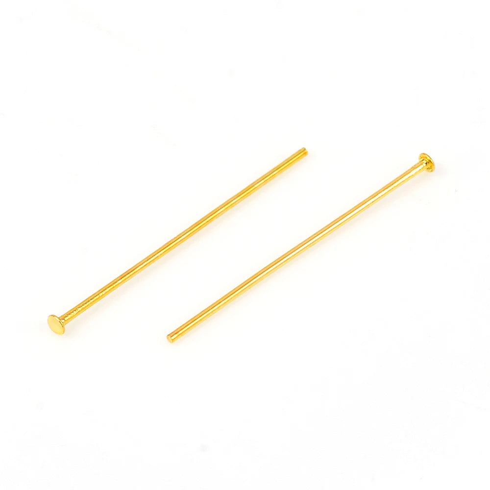 PandaHall 100pcs 304 Stainless Steel Flat Head Pins, 15.5/20/22/30/35/40/50mm x 0.6mm Assorted for Jewelry Making Qme