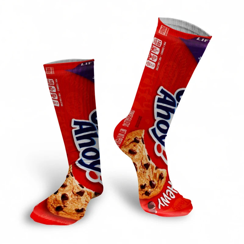 Fashionable Potato Chip Printed Socks Skateboard Youth Unisex Qme