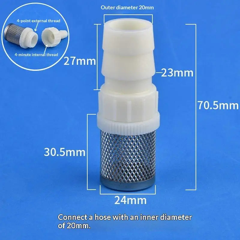 Stainless Steel Filter Fish Tank Aquarium Garden DIY Accessories 1 Qme 20mm Filter 1pcs