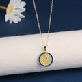 Religious Style Stainless Steel Round Zirconia Oil Drop Pendant Necklace Fashion for Man Woman Friendship Jewelry Party Gift Qme Necklace 4