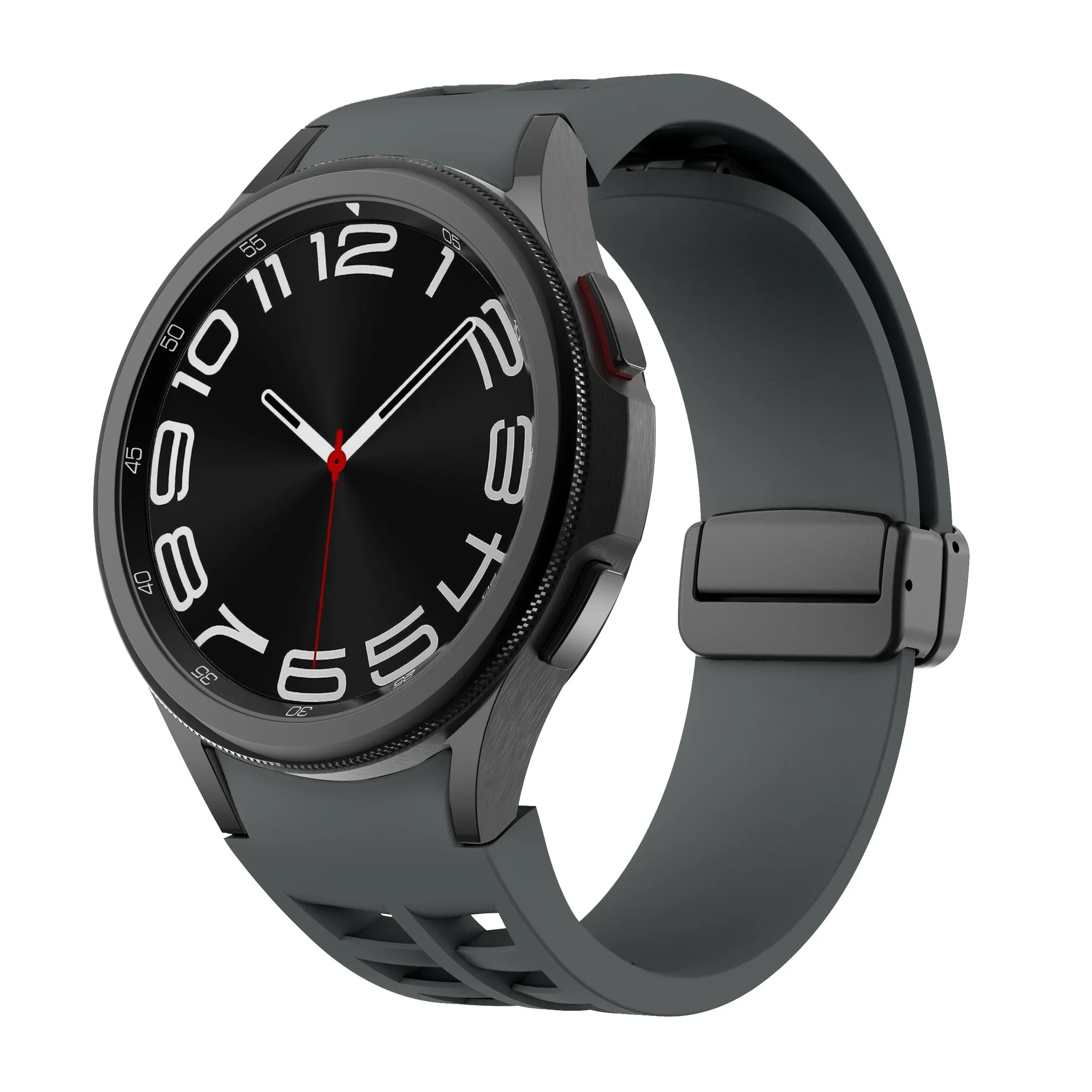 Magnetic Silicone Band for Samsung Galaxy Watch 6 Classic 43 47mm 4 42 46mm 5 Pro 45mm No Gaps Loop Strap for 4/5/6/7 40 44mm Qme