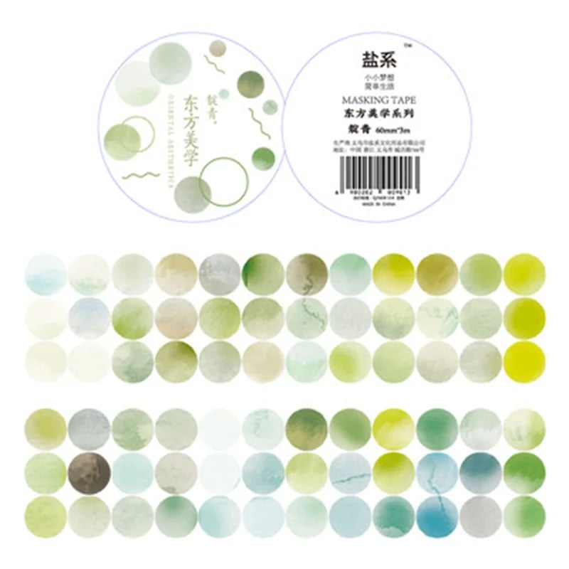 1 roll Watercolor Polka Dot Sticker Junk Journaling Accessories Scrapbooking DIY Color Label Washi Sticker Stationery Suit Qme H