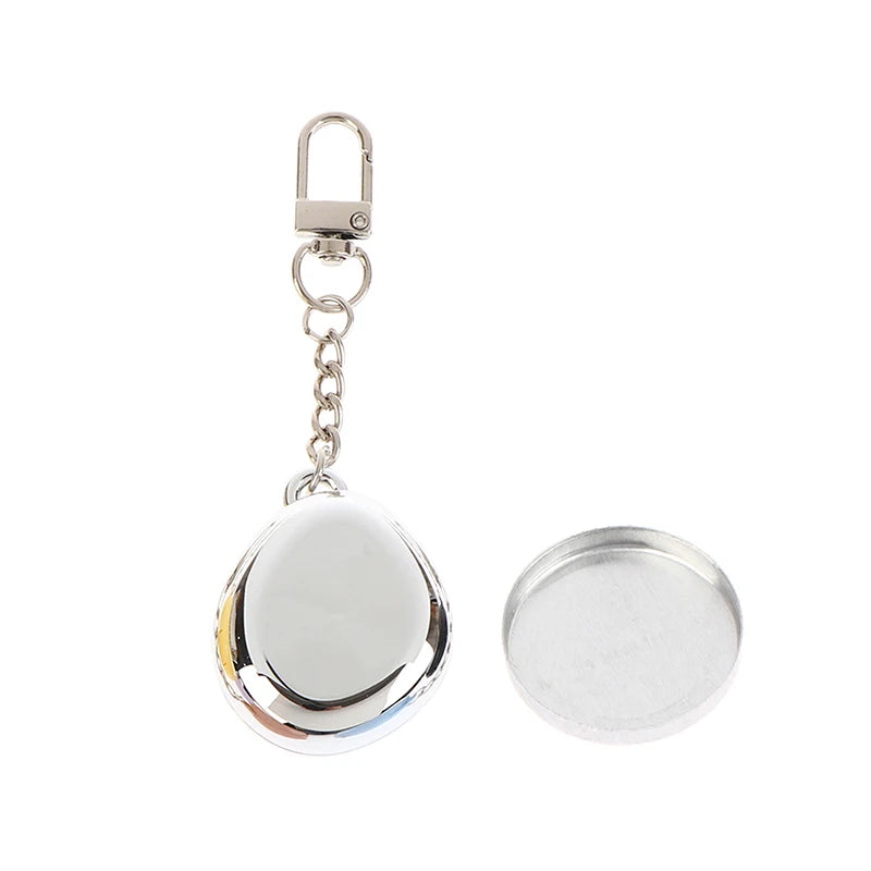 Colorful Portable Makeup Compact Empty Refillable Case Aluminum Tray Qme Silver Keychain