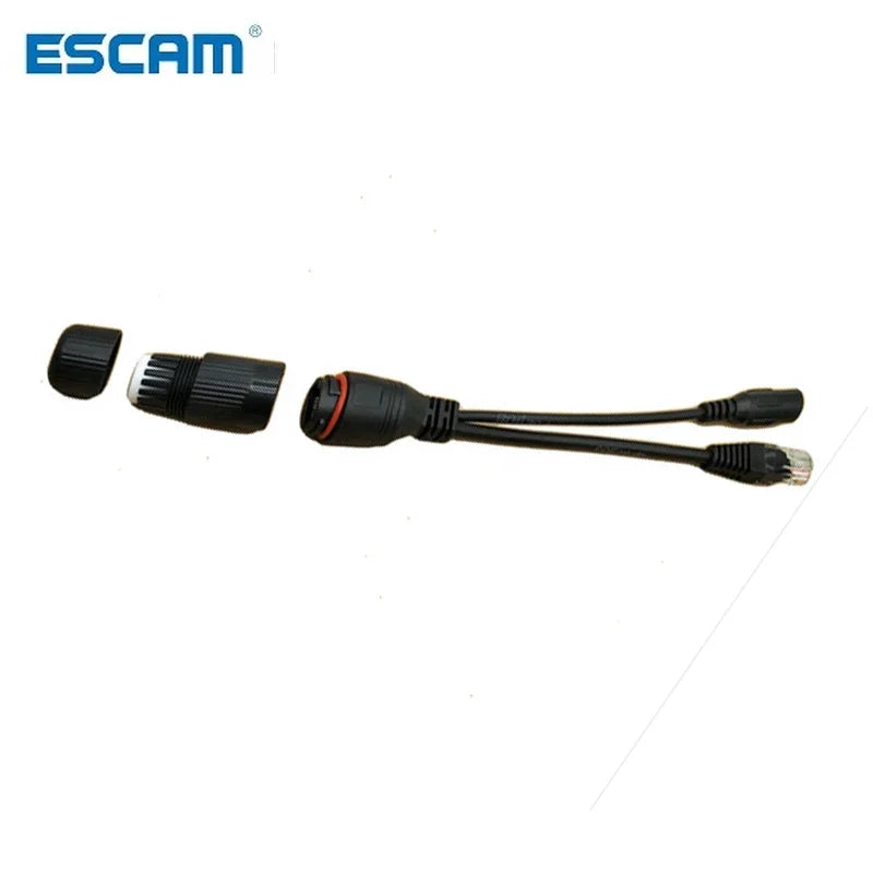 ESCAM 5PCS PoE POE Injector Splitter 12V 5.5x2.1mm Cable Connector Qme