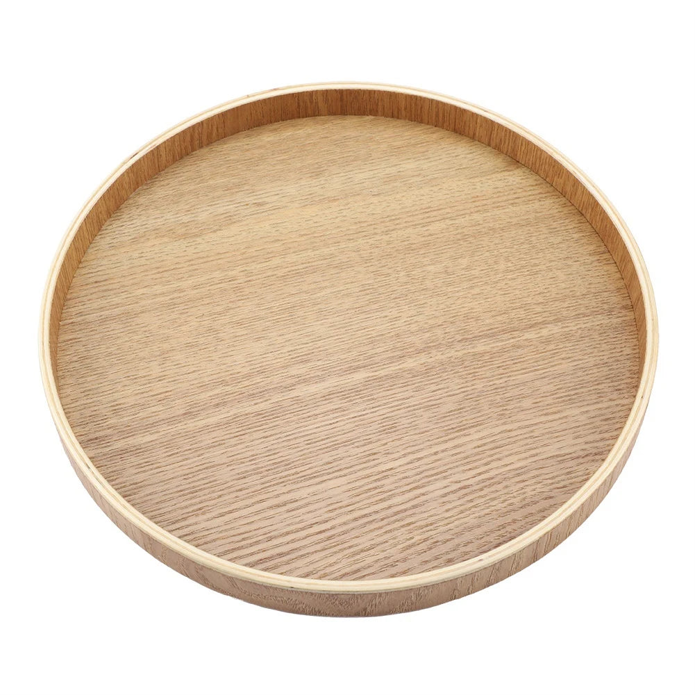 Wood Round Tray Nordic Wooden Serving Tray for Coffee Fruits Candies Table Kitchen Food Home Decoration Wooden Serving Tray Qme 24cm