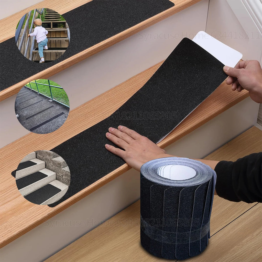 Heavy-Duty Super-Grip Non-Slip Stair Treads PEVA Anti-Slip Stair Treads for Enhanced Safety - Wear-Resistant Outdoor Step Tape Qme