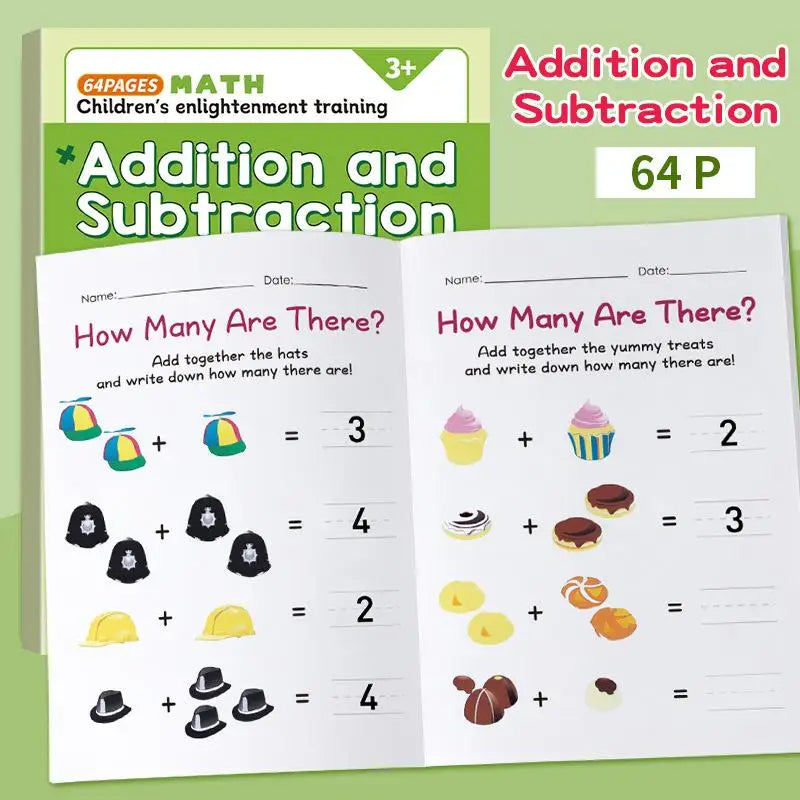 Fun 64 Page Arithmetic Question Book Addition Subtraction Exercises Qme
