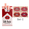 HANDAIYAN Set Of 4 Matte Lipstick Kit Cigarette Smoke Tube Lip Gloss Long Lasting Waterproof Nude Red Lip 24 Hour Lip Tint Stain Qme C 09-12 CN