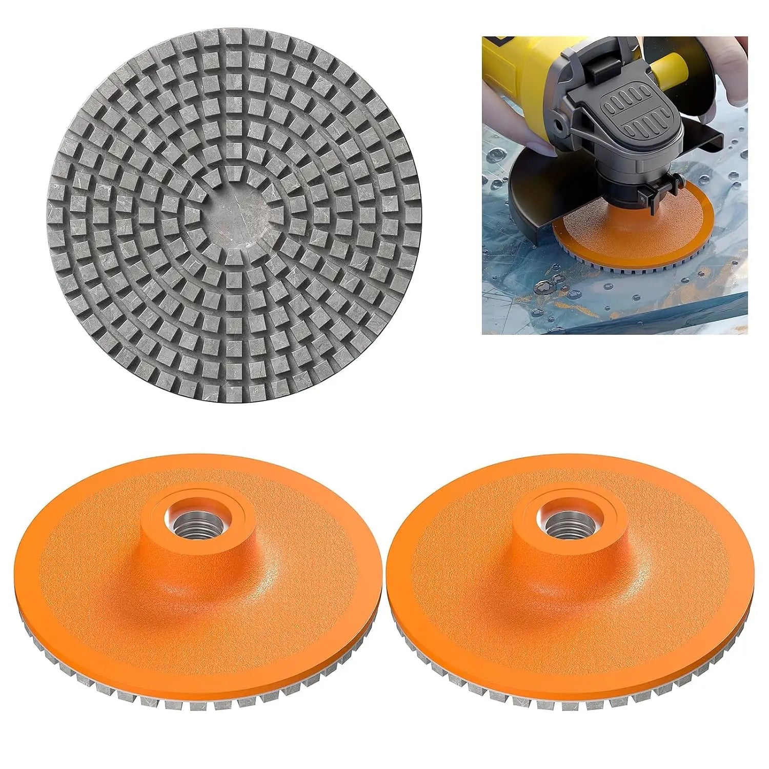 2pc Diamond Polishing Pad Suitable For Angle Grinder Wet/dry Stone And Concrete Polishing Discs, Granite, Marble, Ceramic Tiles, Qme
