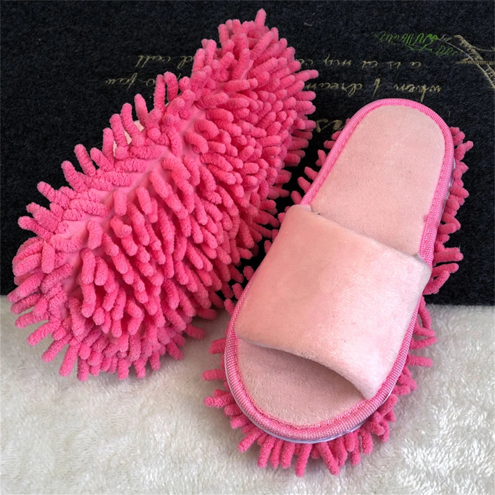 Floor Clean Socks Floor Slippers Lazy Open Toed Mop Slipper Home Use Soft Pure Color Cleaning Slipper Floor Slippers Mop Slipper Qme