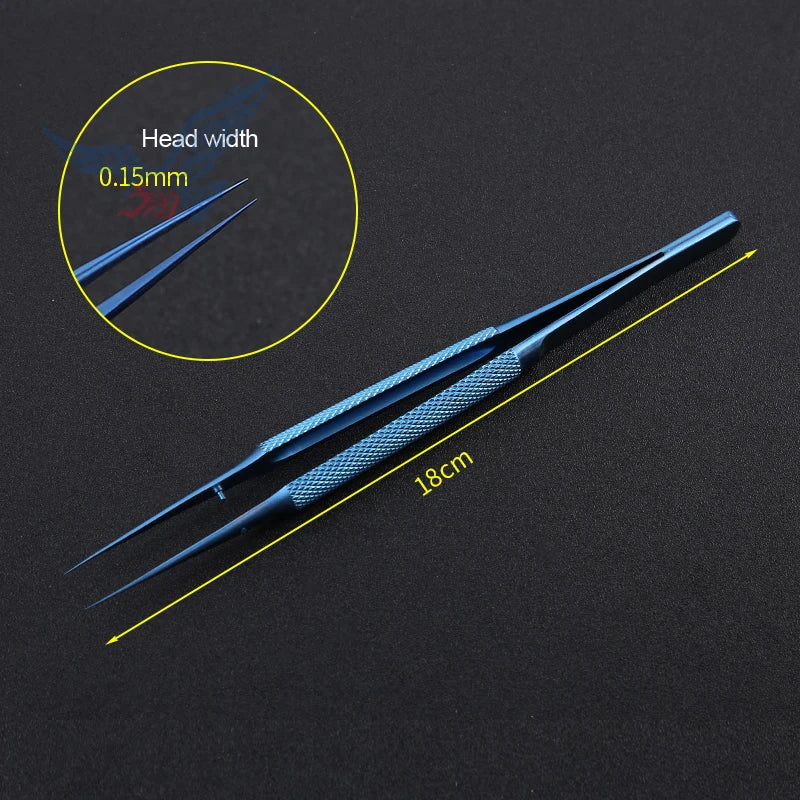 Titanium Alloy Stainless Steel Micro Tweezers Fine Line Straight Elbow Qme