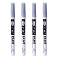4Pcs/set High Quality Permanent Paint Markers Pen 0.7mm Fine Tip Waterproof, for Rock Painting, Wood, Metal, Canvas Qme 4Pcs silver