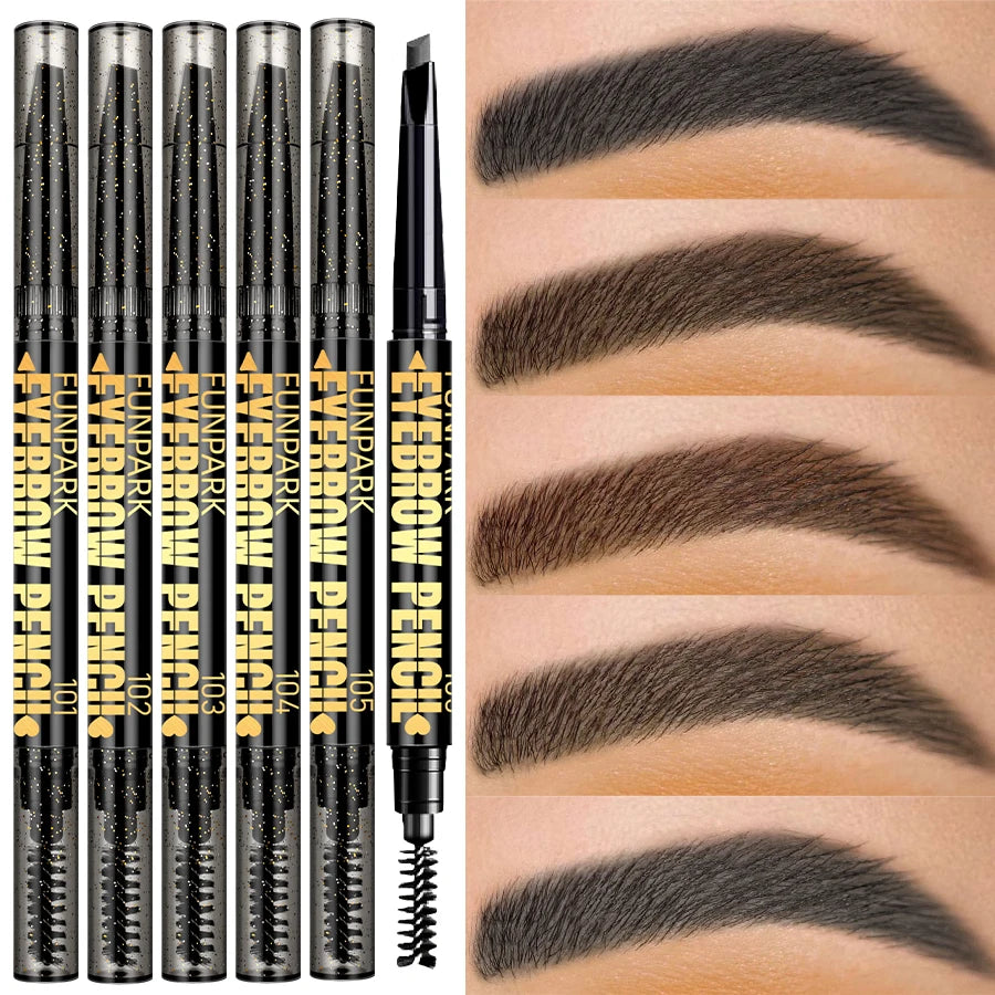 Double-head Eyebrow Pencil Pigment Non-fading Waterproof Durable 5 Qme