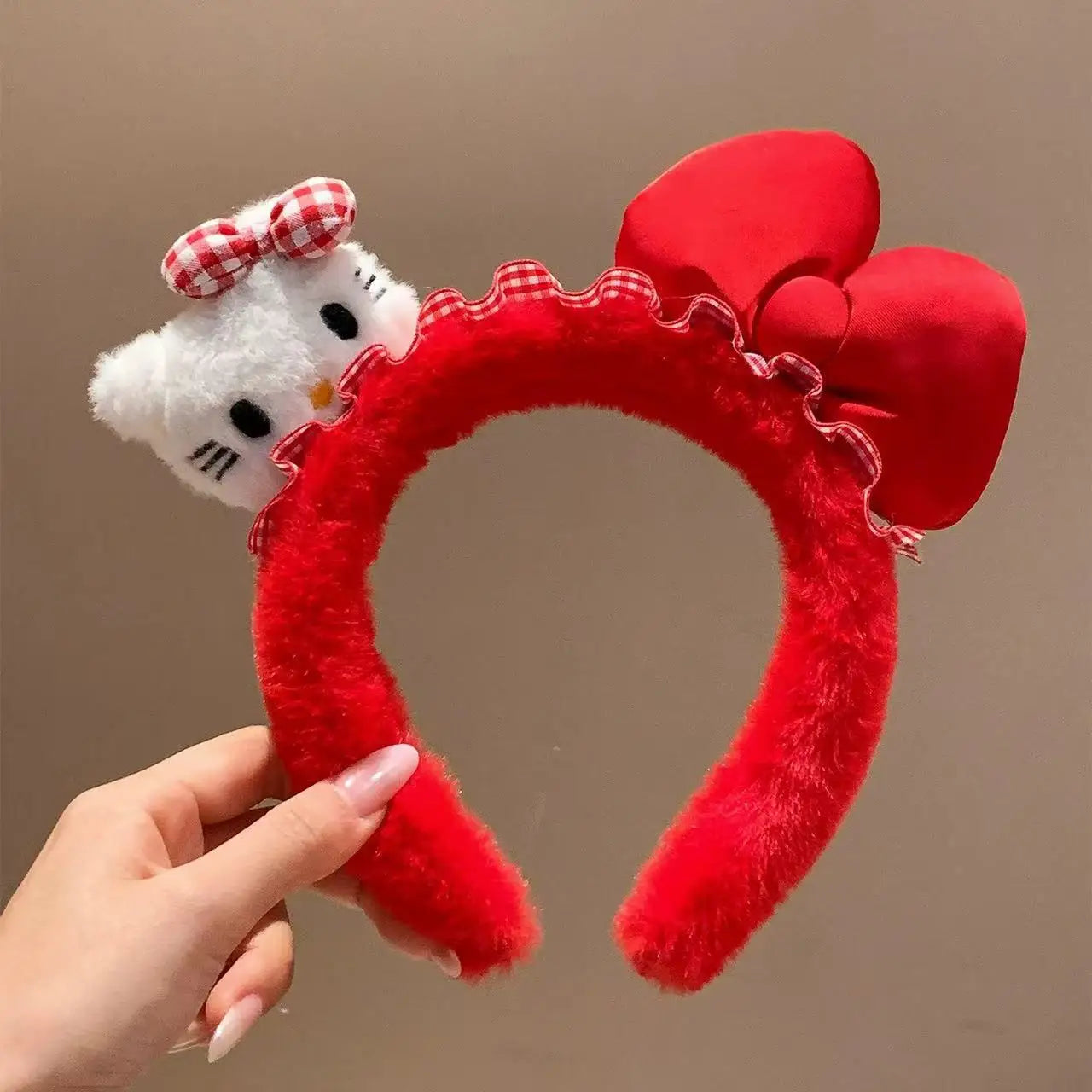 Hello Kitty Sweet Cartoon Headband Cute Bow Versatile Hair Accessory Qme 3