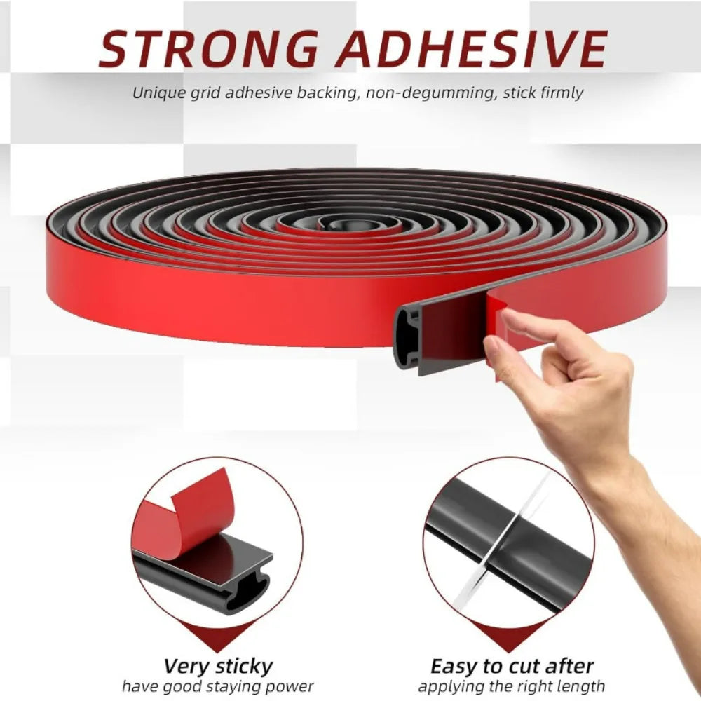 6-15M Sound Proof Door Window Sealing Strip Weatherproof Anti-Collision Strip Self-Adhesive Anti Dust Door Seal Rubber Strip Qme