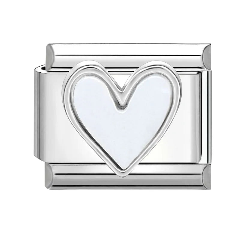 2026 New Women Romantic Heart Shiny CZ Heart Pattern Italian Charm Links Fit 9mm Bracelet Stainless Steel DIY Making Jewelry Qme S 20