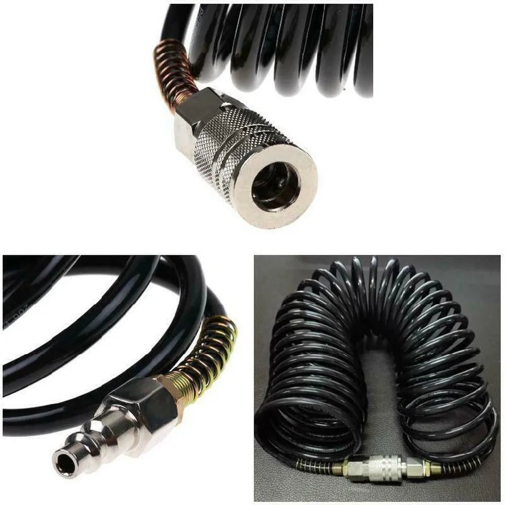 Connect Inflating Coil Air Hose Compressor PE Pneumatic Adapter Qme Default Title