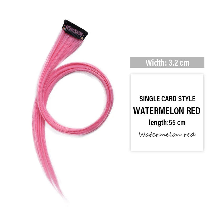 Colored Clip-in Hair Extensions High-temp Matte Fiber Seamless