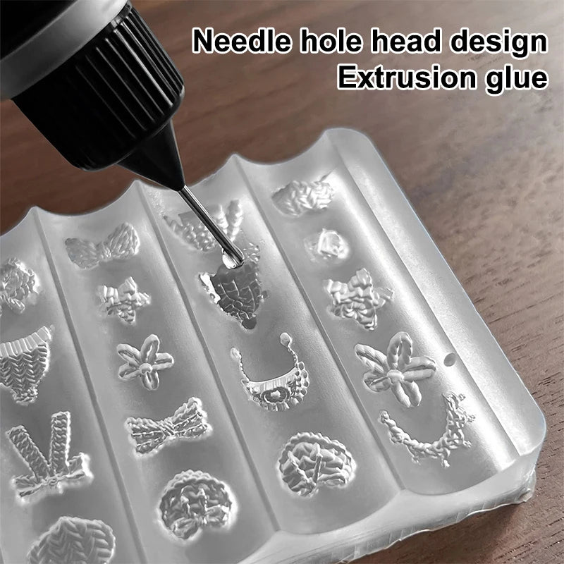 Carved Gel Nail Mold UV Crystal Glue Translucent 3D Acrylic Tool Qme