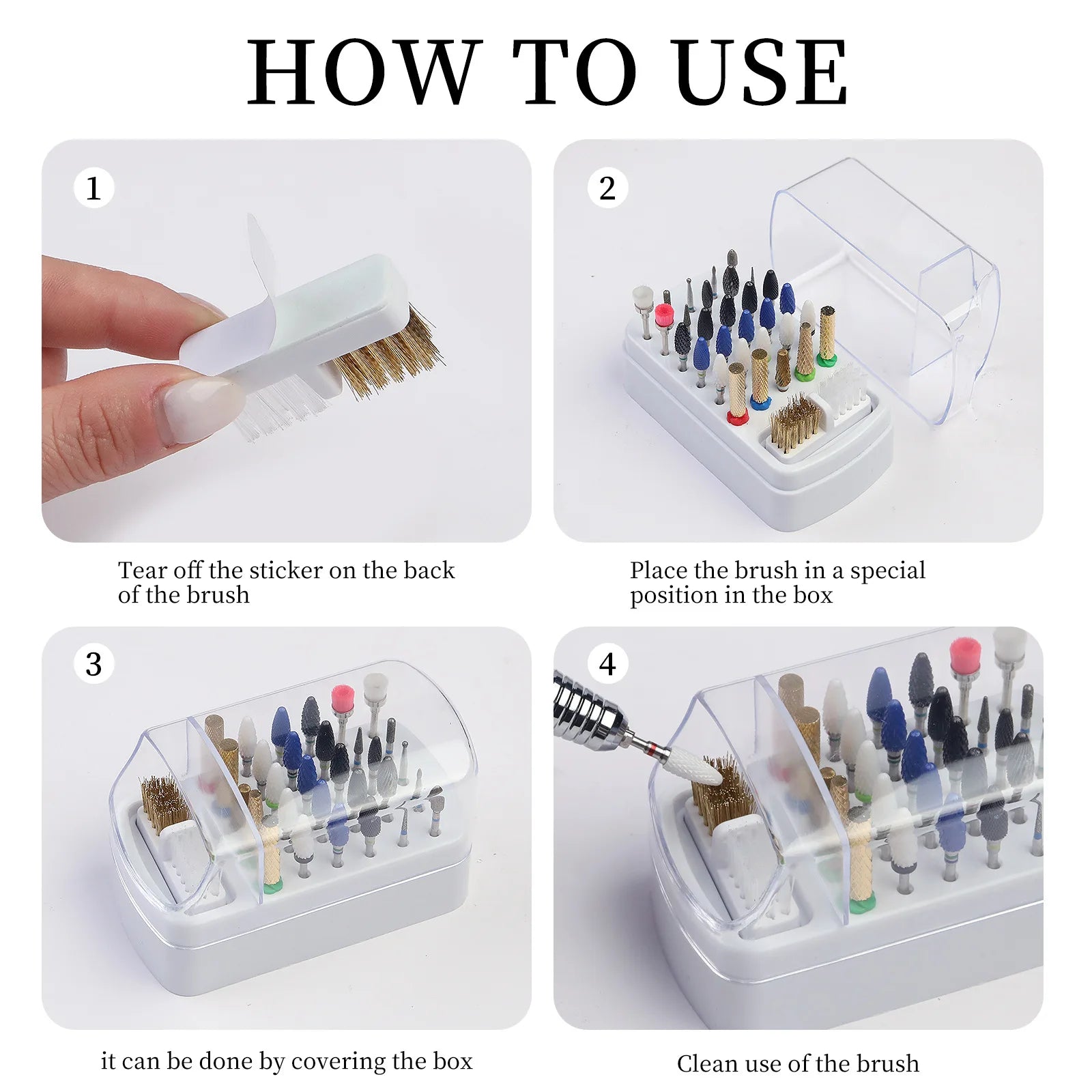 30 Holes Nail Polish Head Organizer Acrylic Portable Organizer Transparent Dustproof Cleaning Organizer Professional Nail Tools Qme