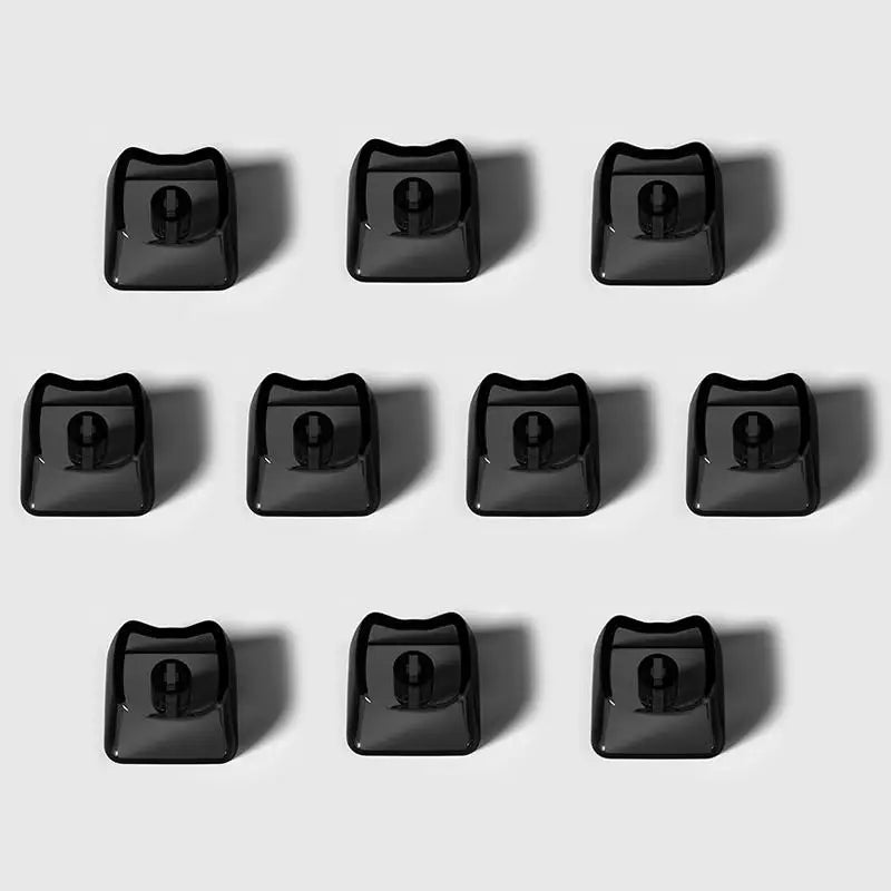 10 Cute Cat Transparent PBT Keycaps 1U Blank MAO Profile Mechanical Qme 10pcs black