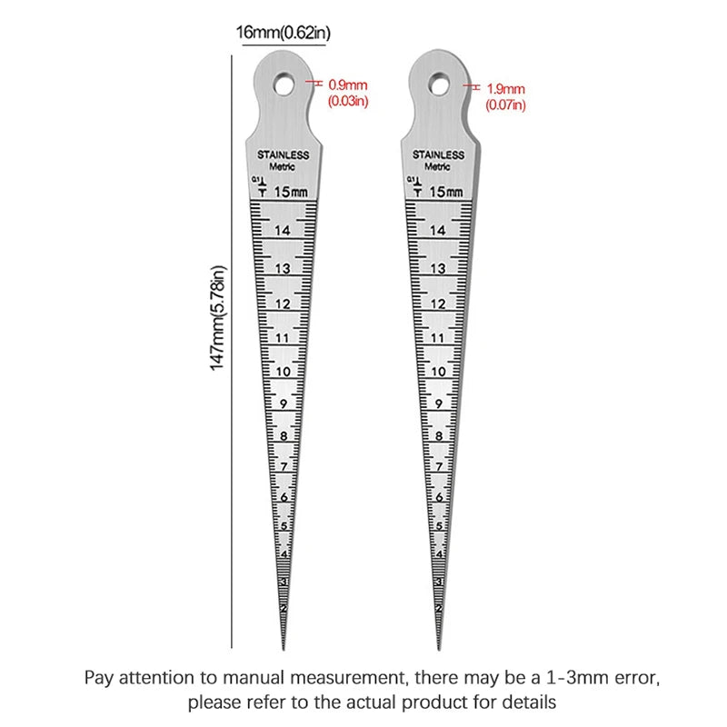 Feeler Gauge Taper 1- Steel Inner Diameter Ruler Hole Measuringtool Qme