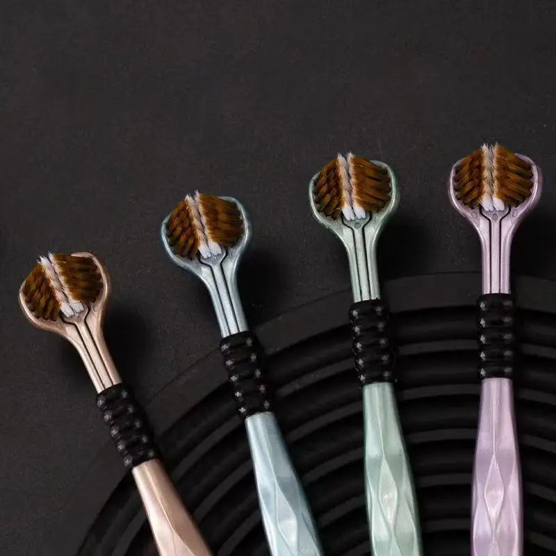 Three Sided Soft Bristled Toothbrush Adult Household Cleaning Qme