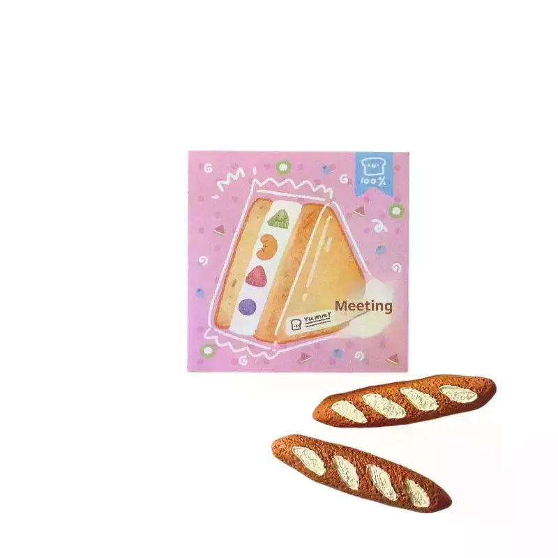 Cute Cartoon Food Series Memo Sticker Message Paper DIY Non Sticky Qme