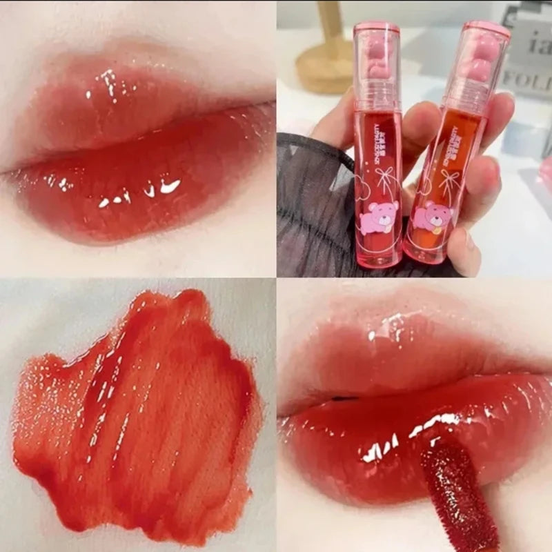 Moisturizing Mirror Lip Gloss Cute Water Light Lip Gloss Lasting Crystal Glossy Glaze Nude Red Liquid Lipstick Women Lips Makeup Qme